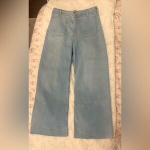 Anthropologie Maeve The Colette crop high rise, wide leg jeans